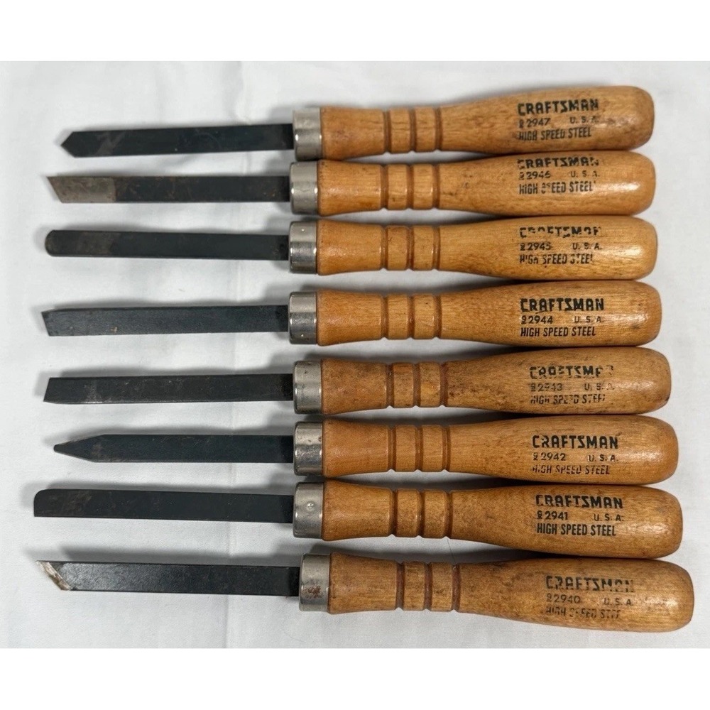 Craftsman Wood Turning Chisel/Gouge Set 8pc HSS USA MPN 92940-92947